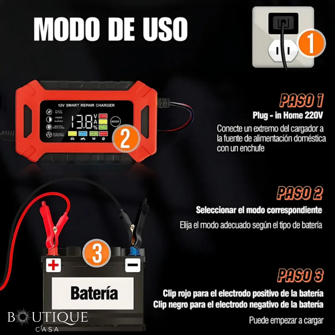 PowerGo™ | Cargador Rápido Inteligente para Baterías