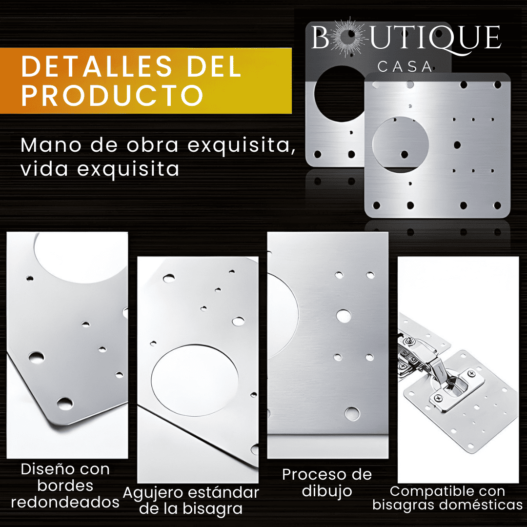 Pack 6 Placas Reparar Bisagras | BisaFix™