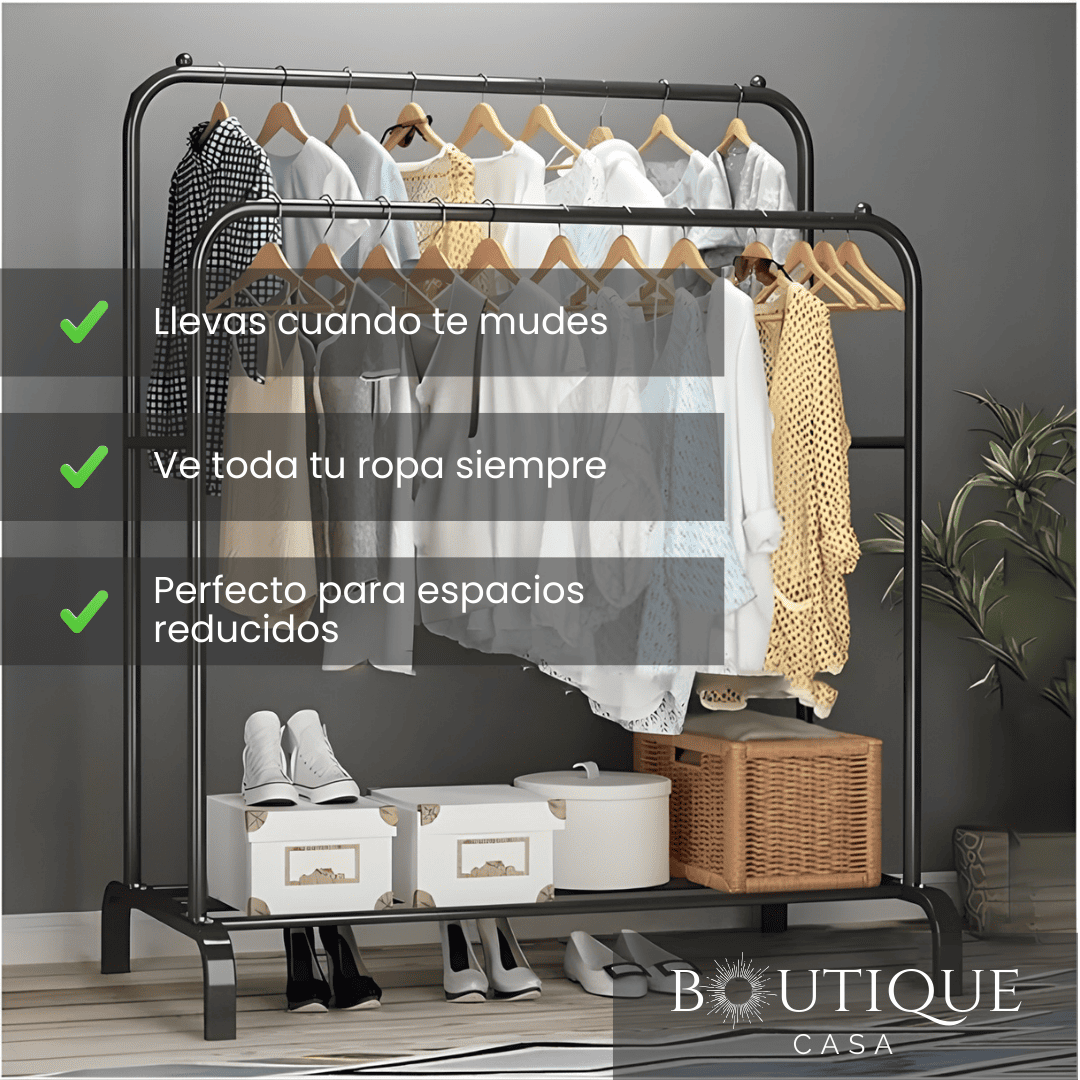 Perchero Doble Barra Metálico | WardrobePro™