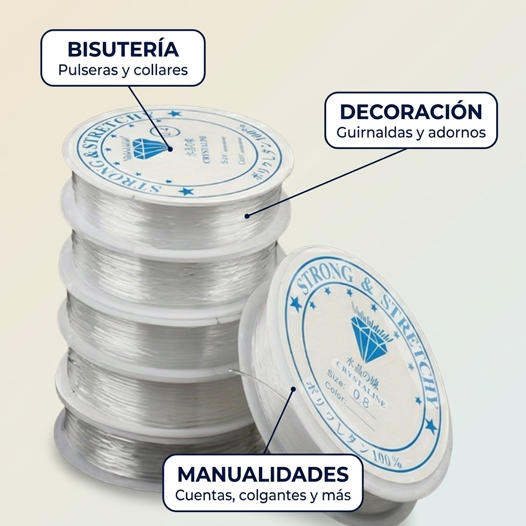 Hilo Nylon Transparente Resistente – Bisutería y Decoración