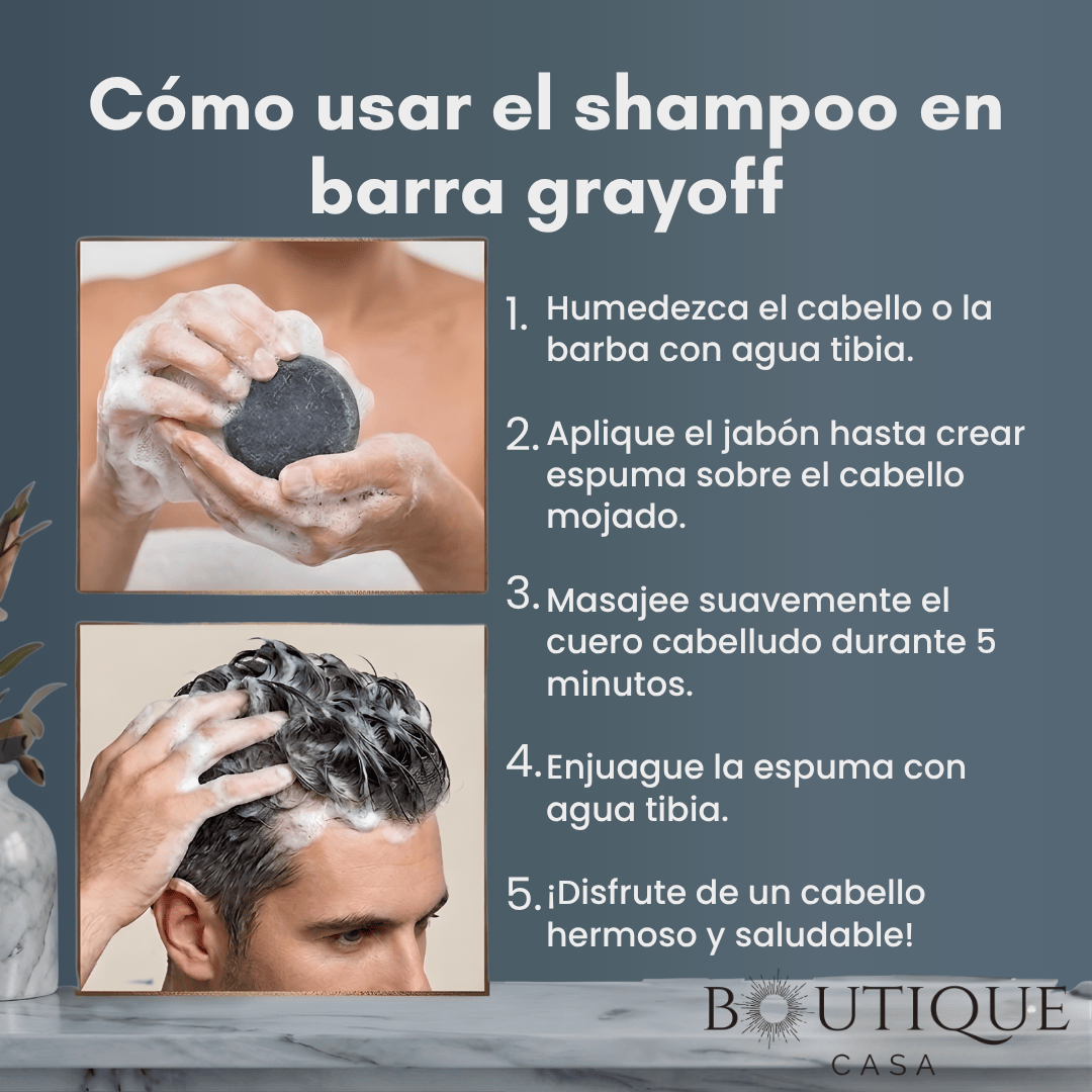Shampoo oscurecedor de canas en barra | GrayOff™