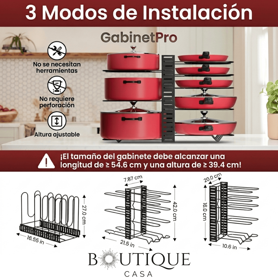 Organizador de Ollas y Tapas | GabinetPro™