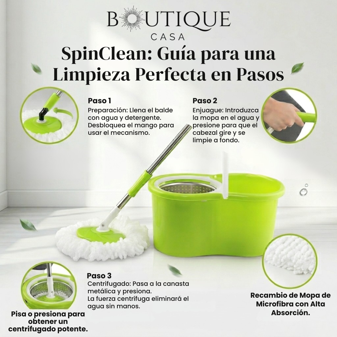 Kit de Mopa Giratorio + Balde | SpinClean™