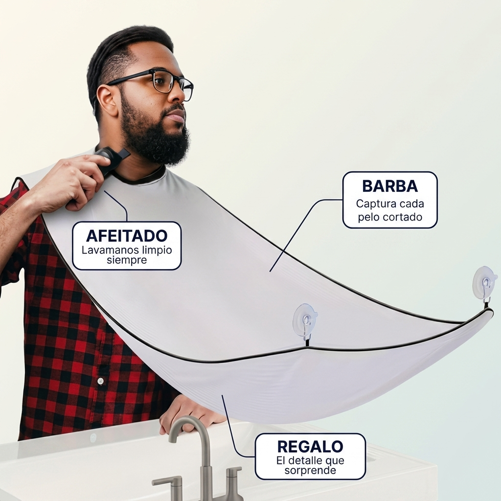Delantal Recolector de Barba – Sin Pelos en el Lavamanos
