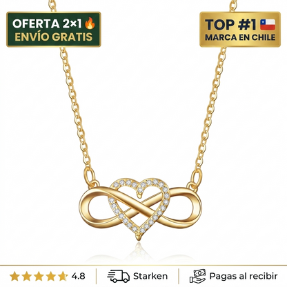 Collar Infinito Corazón Acero Inoxidable – Regalo con Amor