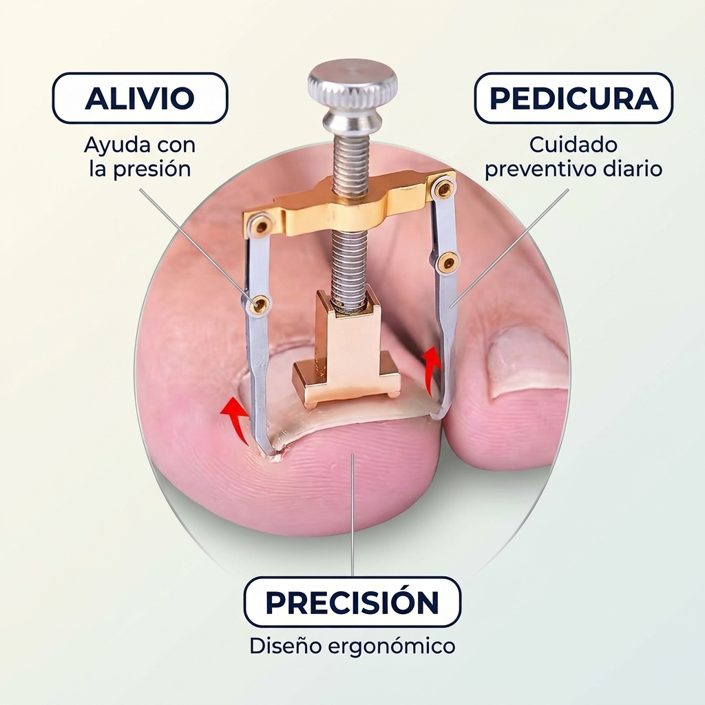 Corrector de Uñas Encarnadas Acero – Cuidado Suave en Casa