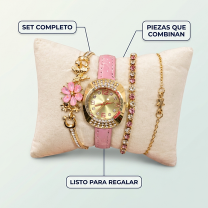 Set de Reloj y Pulseras para Mujer – Look Completo Elegante