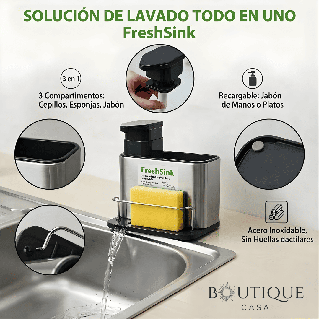 Dispensador de jabón lavaplatos | FreshSink™