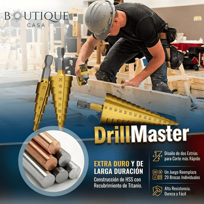 Kit 5 Brocas Escalonadas de Titanio | DrillMaster™