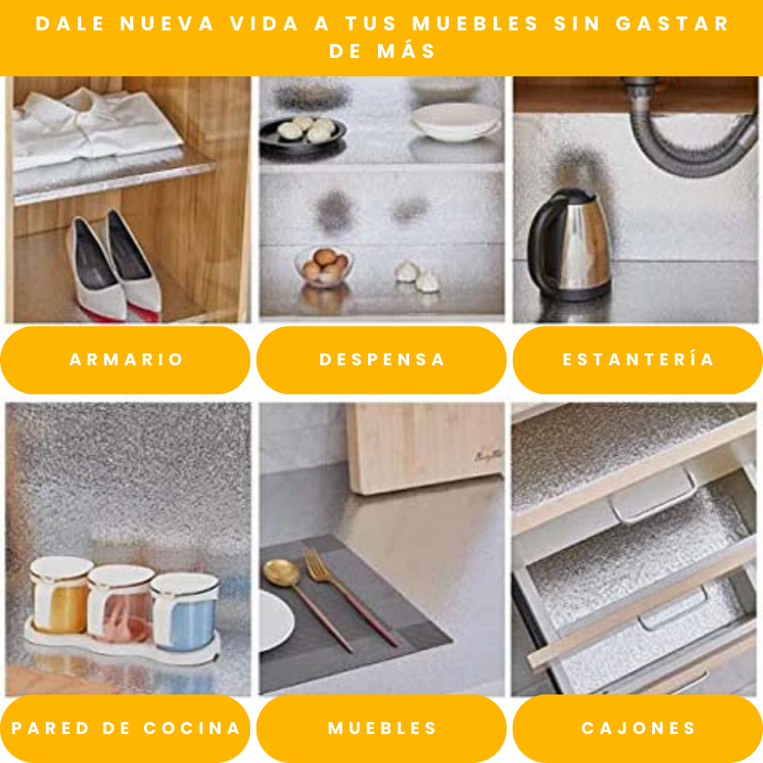 3 x 1 Papel Aluminio Adhesivo Antigrasa – 9M TOTAL
