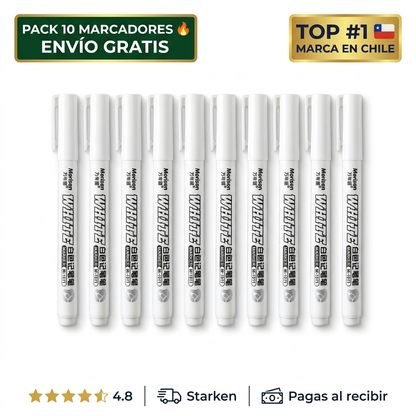 Marcadores de Tinta Blanca Permanente – Cubren Sobre Negro