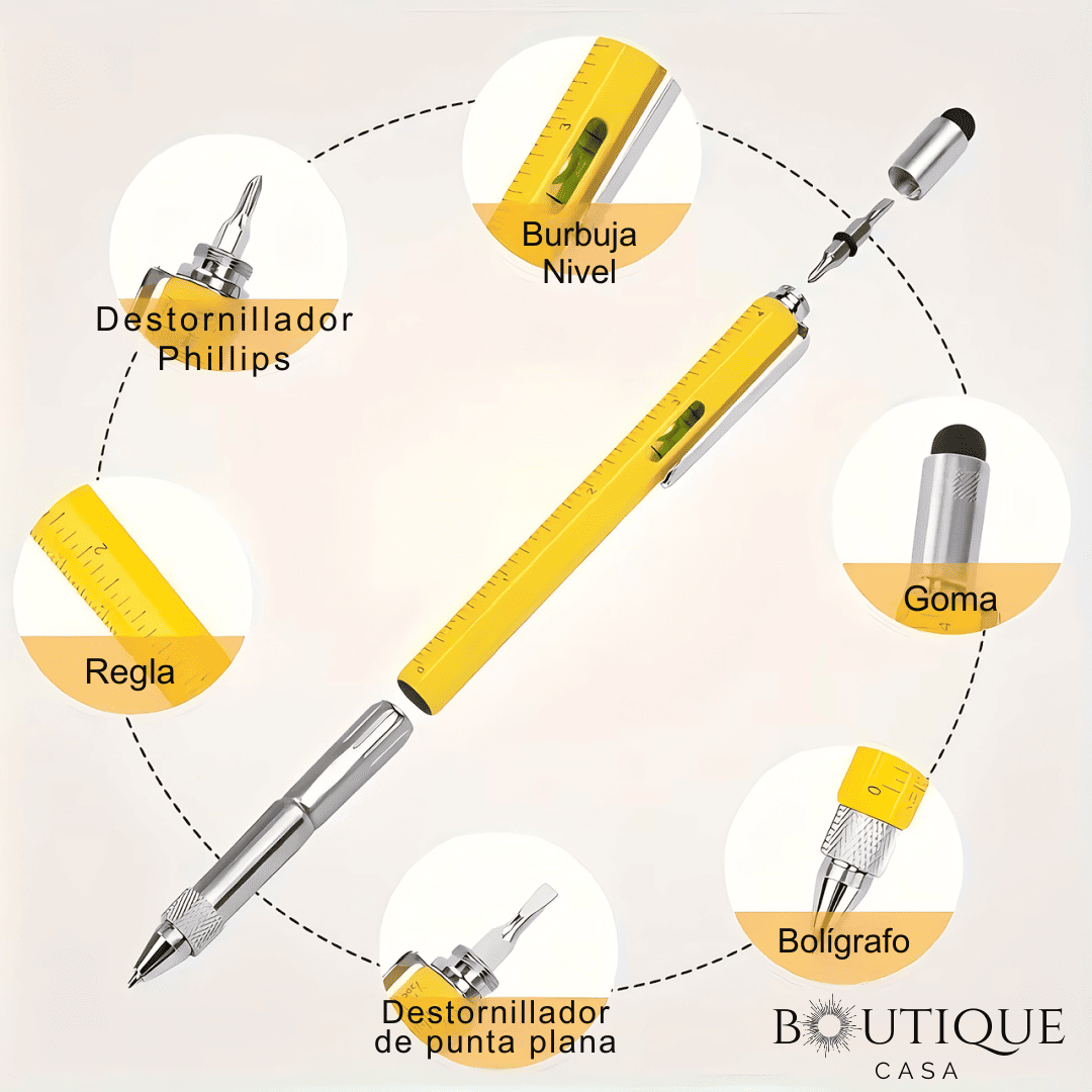 Pack 3 Bolígrafo multiherramienta 6 en 1 | ToolPen™