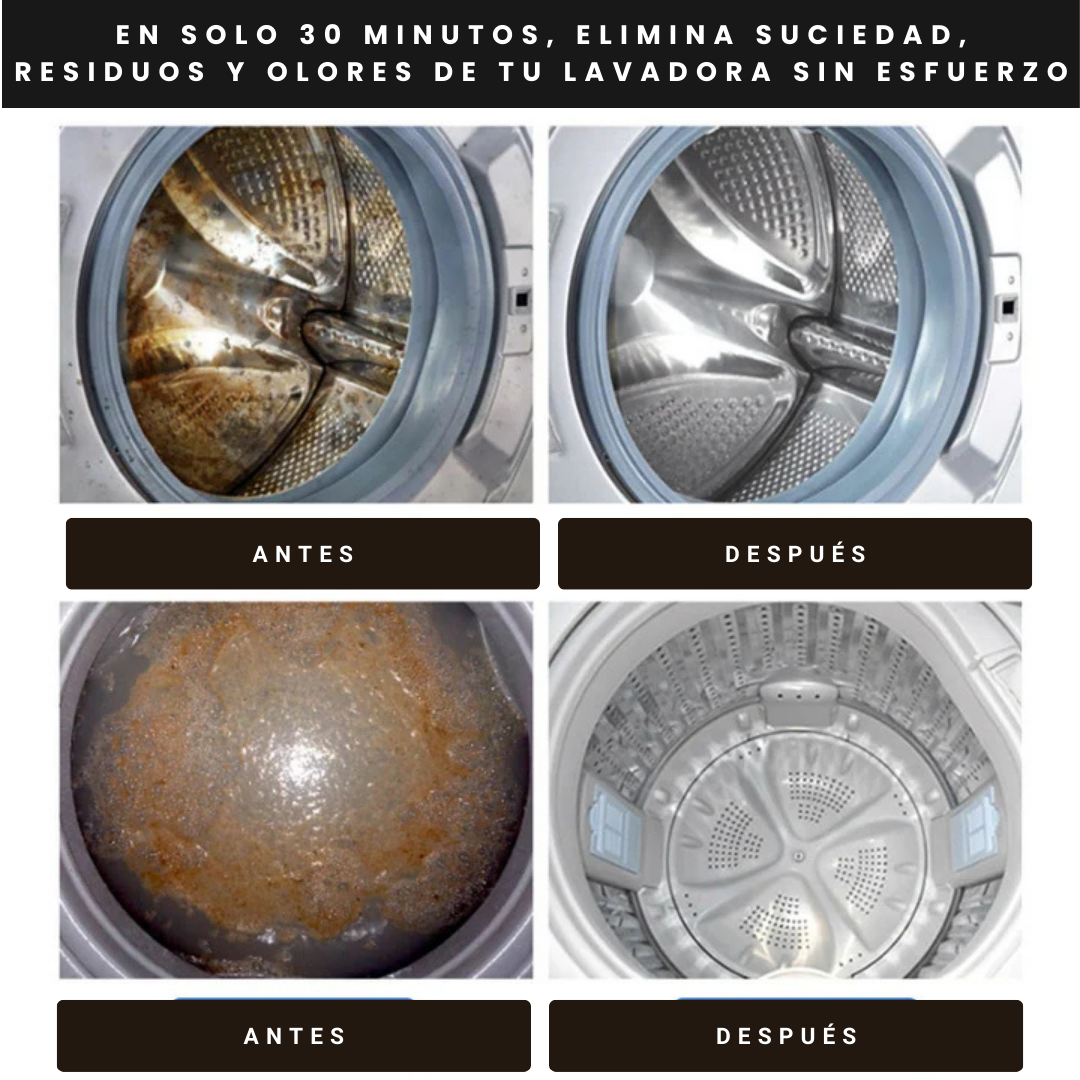 Caja x 12 Pastillas DeepClean - Limpieza automática de lavadoras - Ropa libre de malos olores en 30 minutos