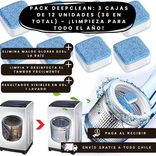 Pack DeepClean: 3 cajas de 12 unidades (36 en total) – ¡Limpieza para todo el año!