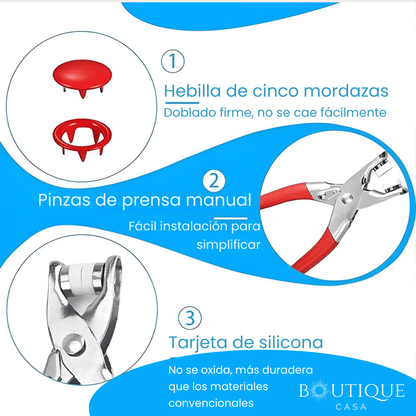 Alicate con Broches a Presión  | PressFix™