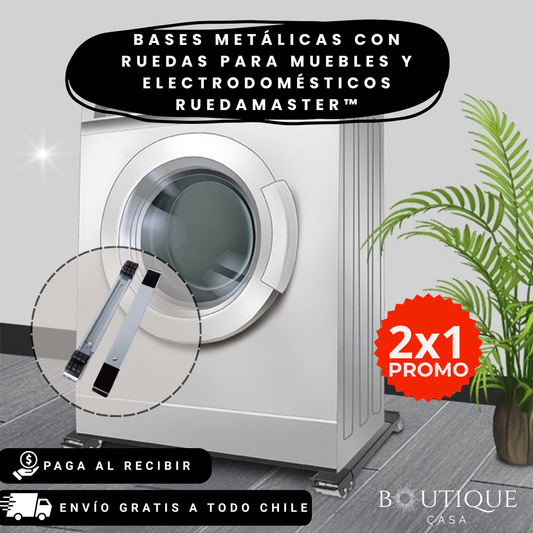 2x1 Bases Metálicas con Ruedas para Muebles y Electrodomésticos | RuedaMaster™