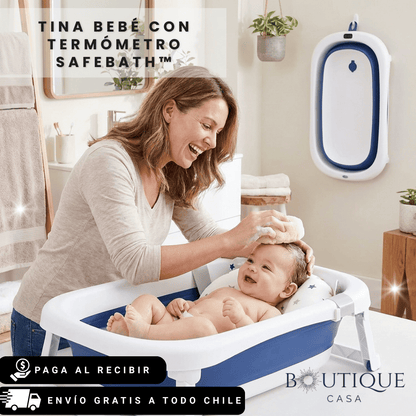 Tina Bebé con Termómetro | SafeBath™