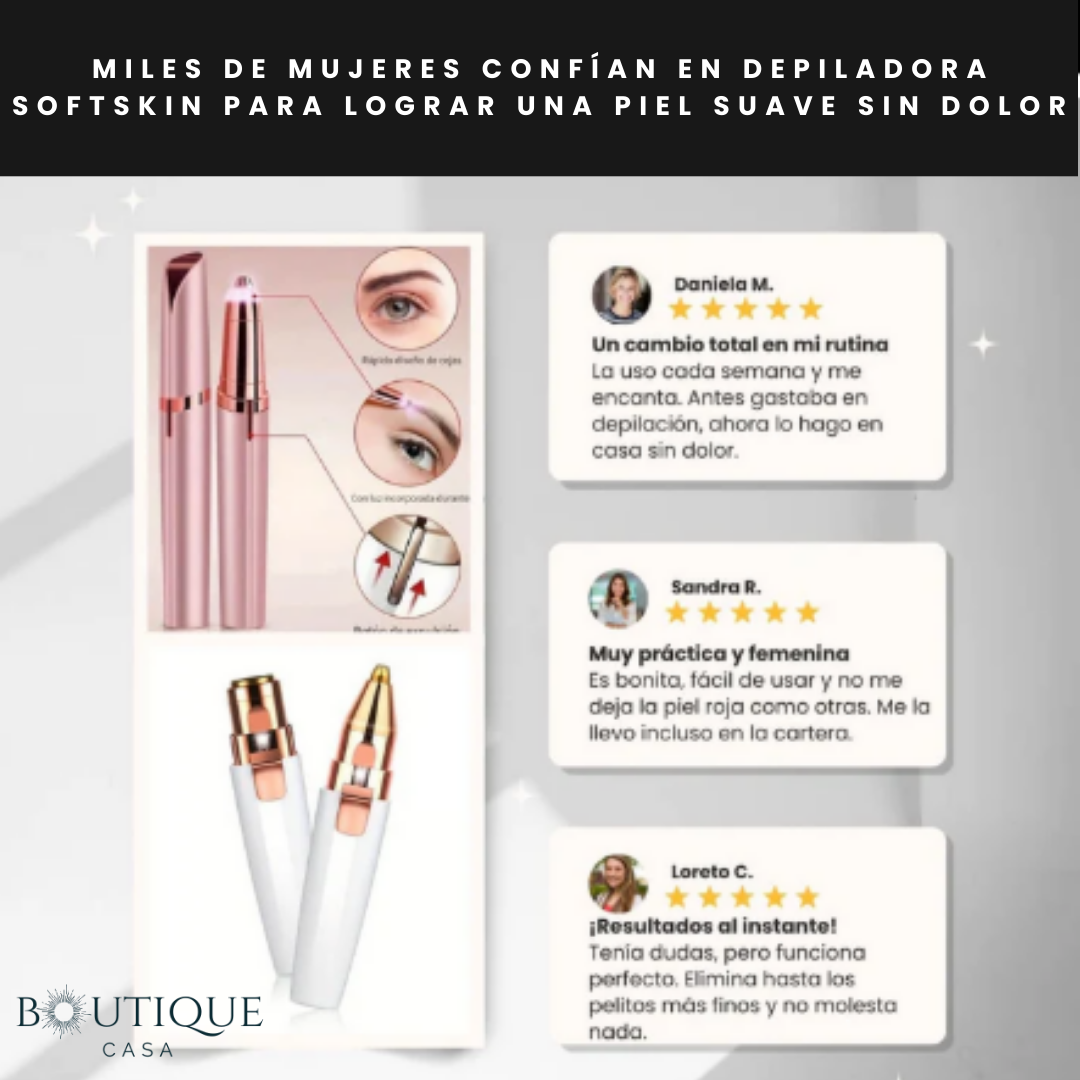 Depiladora Facial y Nariz SoftSkin - Retira el Vello Fácilmente - Belleza Natural sin Irritación en Minutos