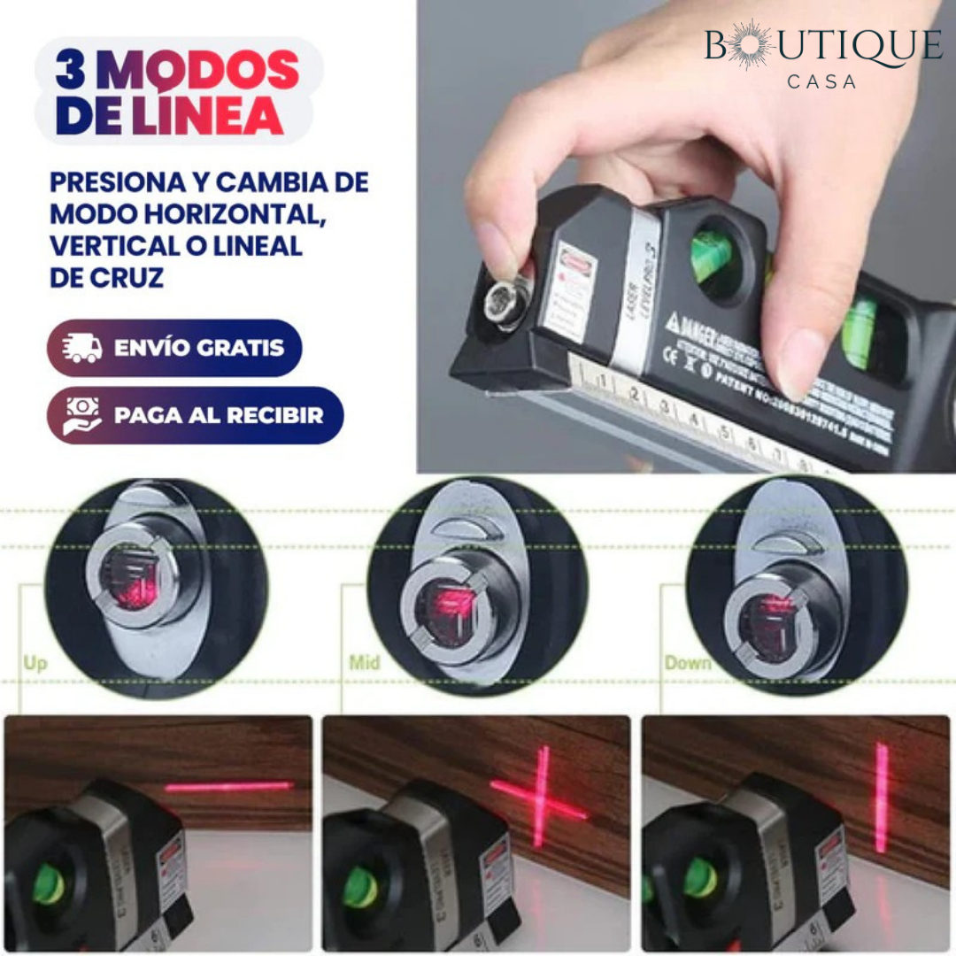 Medidor con Nivel Láser 3 en 1 | LaserLine Pro™