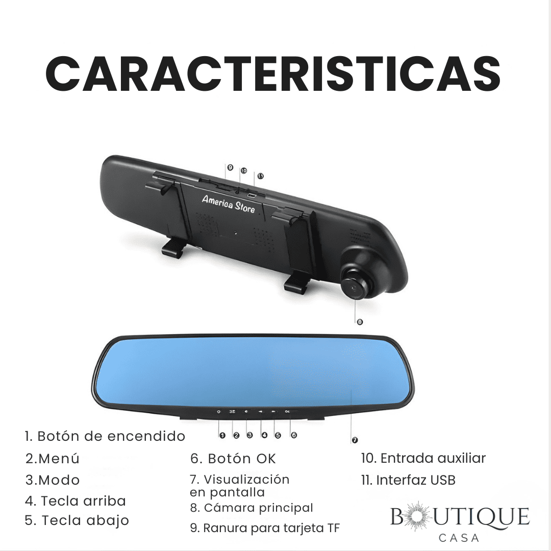 Retrovisor con Cámara Dual | MirrorPro™