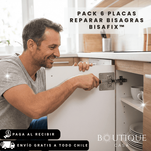 Pack 6 Placas Reparar Bisagras | BisaFix™