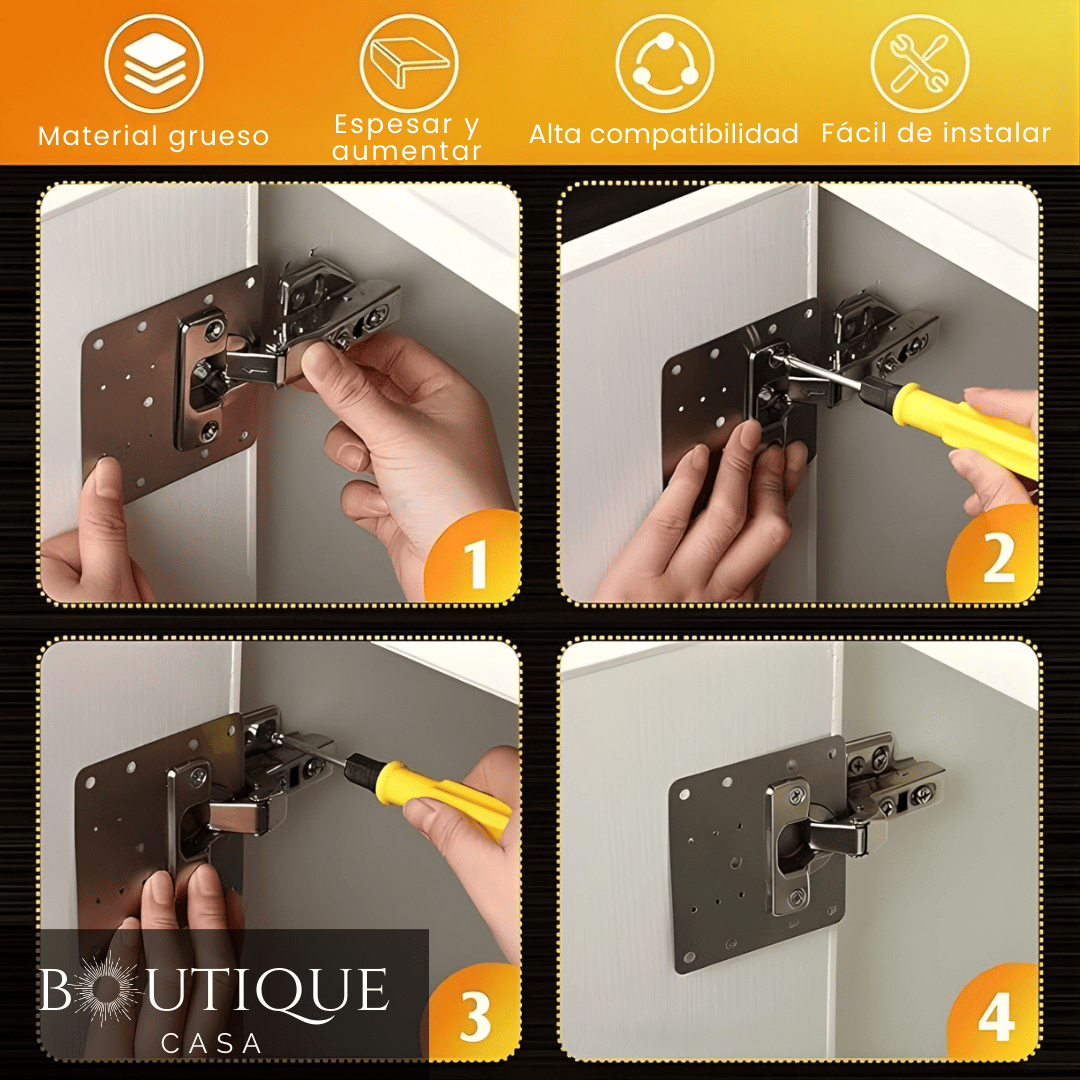 Pack 6 Placas Reparar Bisagras | BisaFix™