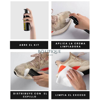 Kit 3 en 1  Limpieza Zapatos - Limpieza Rápida en Seco - Elimina manchas y prolonga la vida del calzado