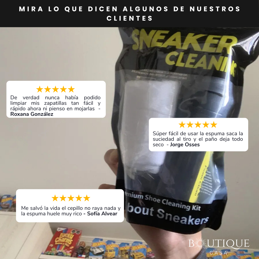 Kit 3 en 1  Limpieza Zapatos - Limpieza Rápida en Seco - Elimina manchas y prolonga la vida del calzado