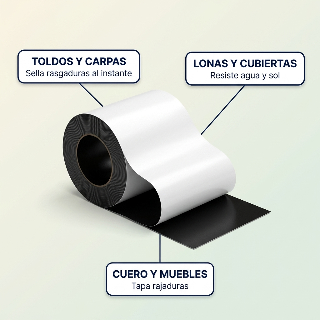 Cinta Impermeable para Reparar Toldos, Carpas y Lonas