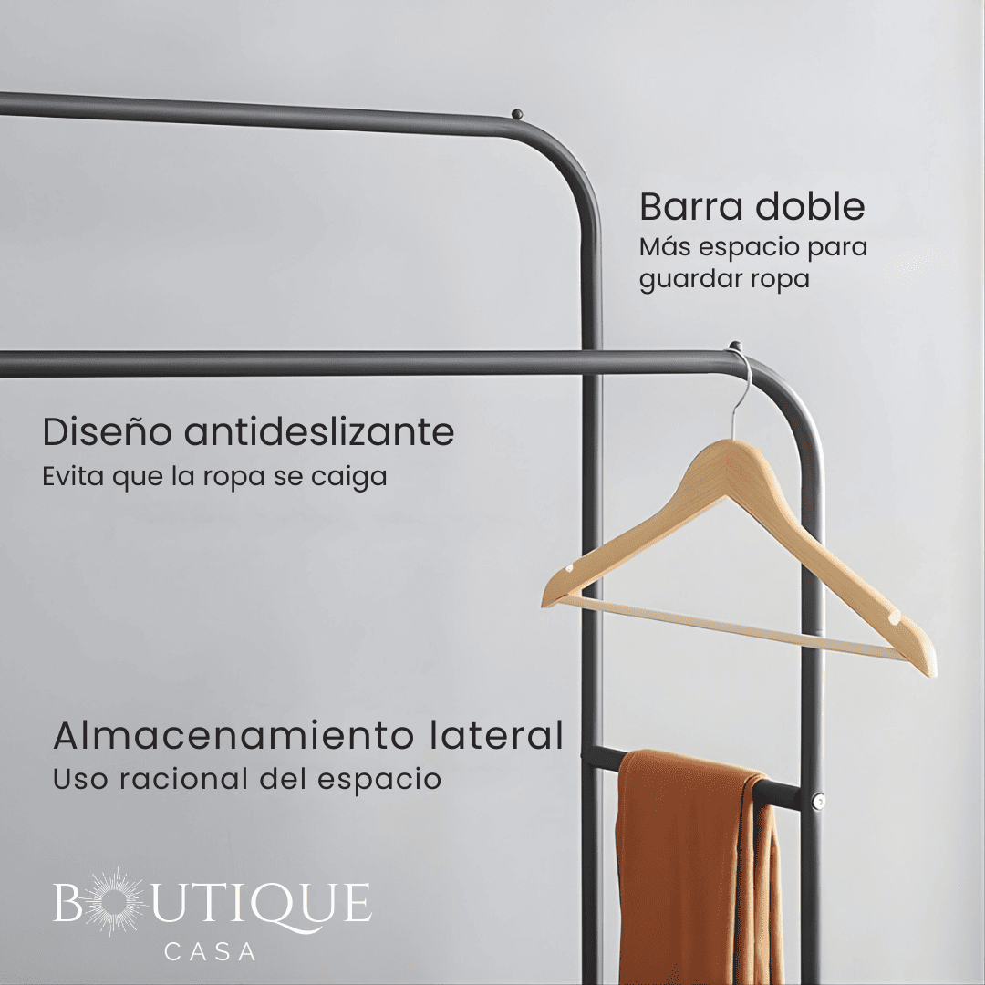 Perchero Doble Barra Metálico | WardrobePro™