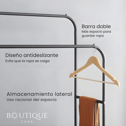Perchero Doble Barra Metálico | WardrobePro™