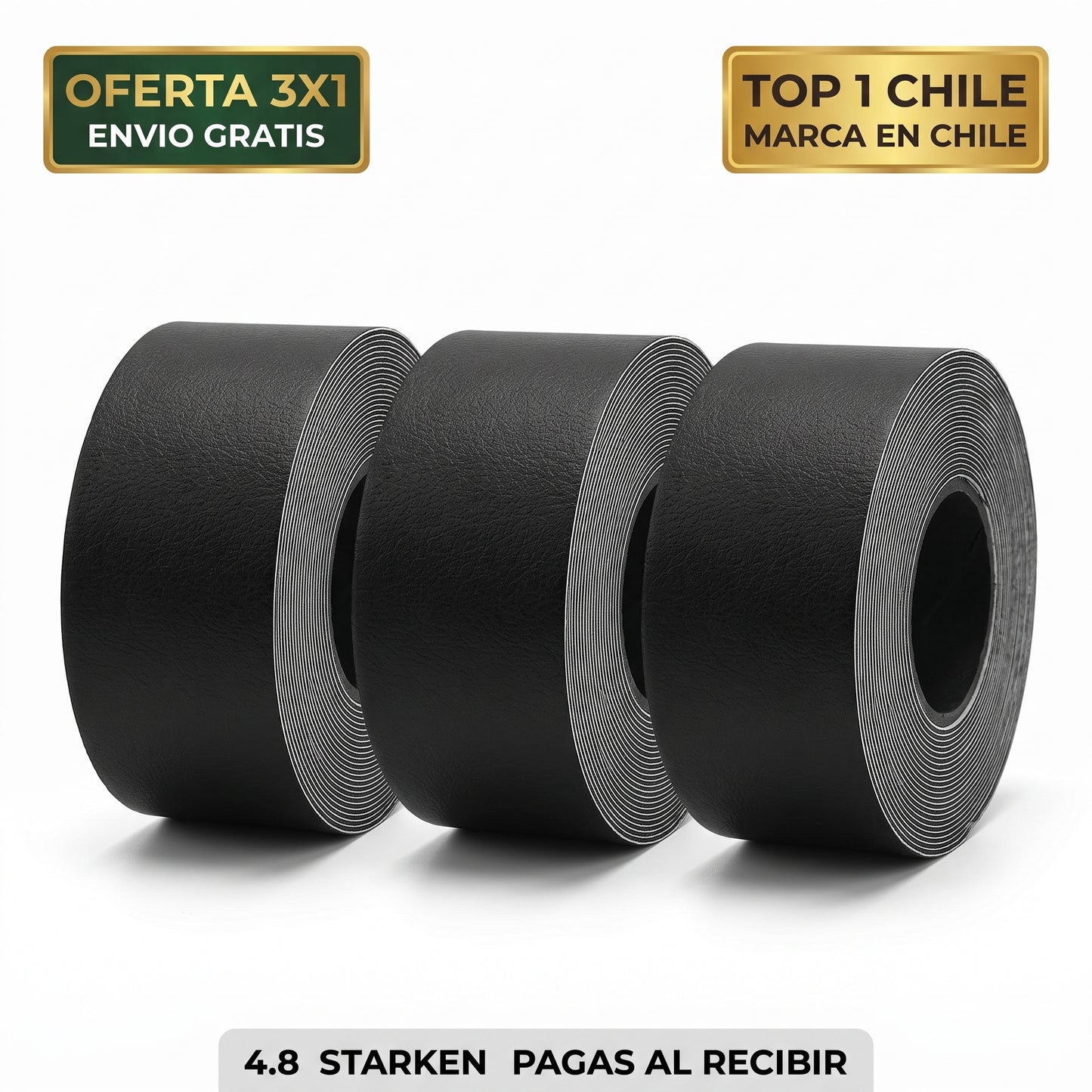 Parche Adhesivo Cuero Negro – Repara Tu Sofá en Minutos