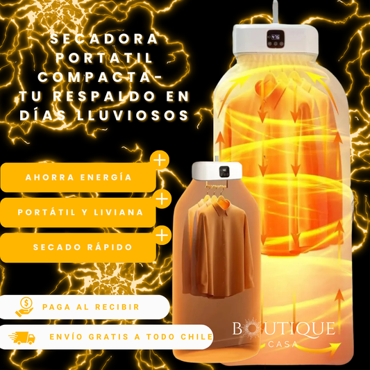 Secadora Portátil Compacta – Seca Ropa Rápido – Tu Respaldo en Días Lluviosos