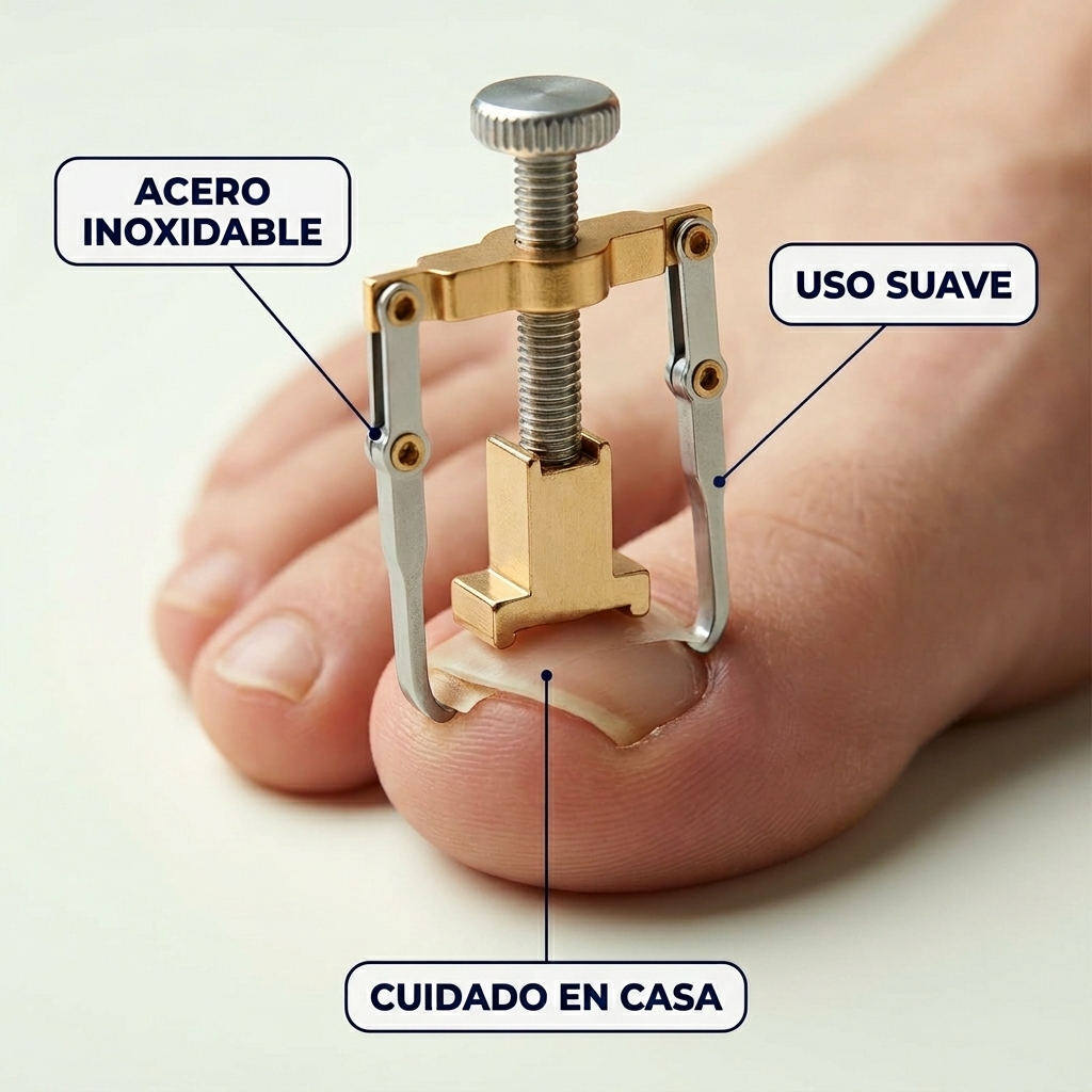 Corrector de Uñas Encarnadas Acero – Cuidado Suave en Casa