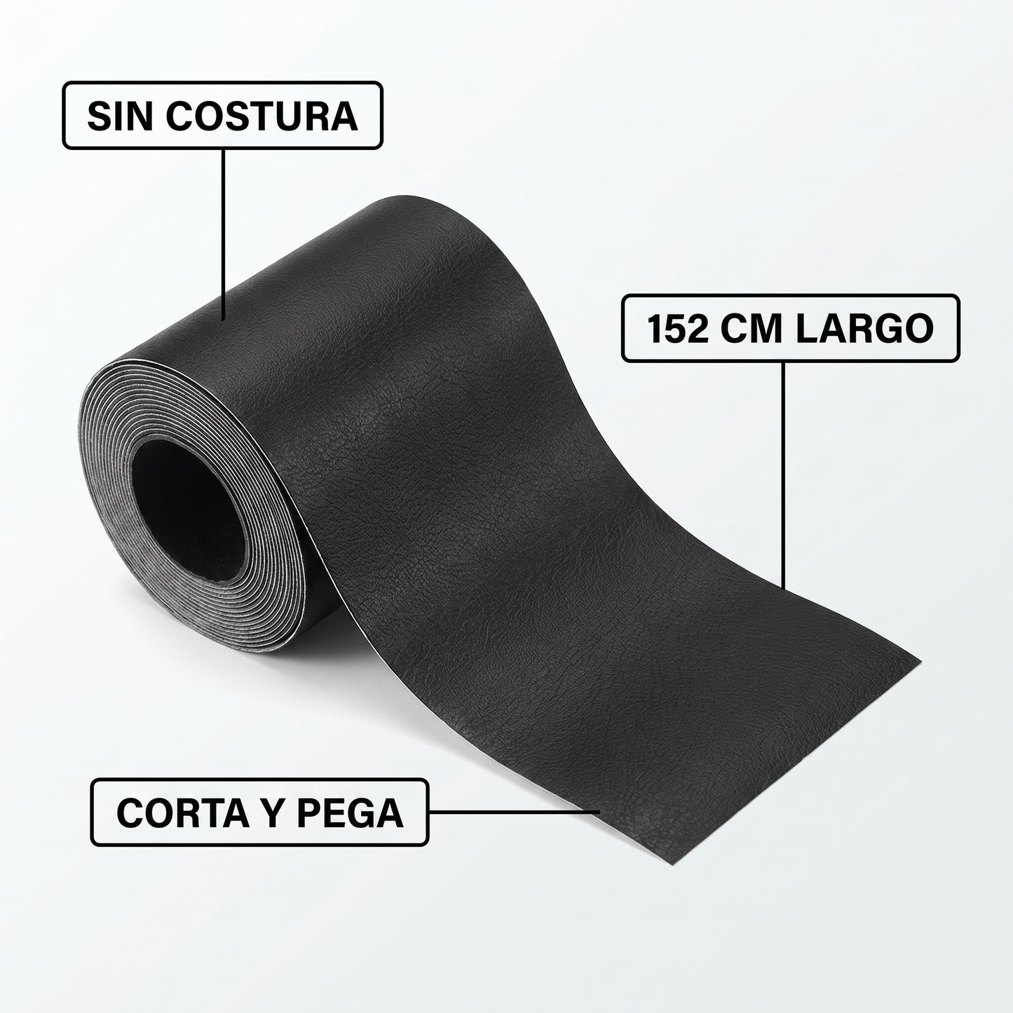 Parche Adhesivo Cuero Negro – Repara Tu Sofá en Minutos