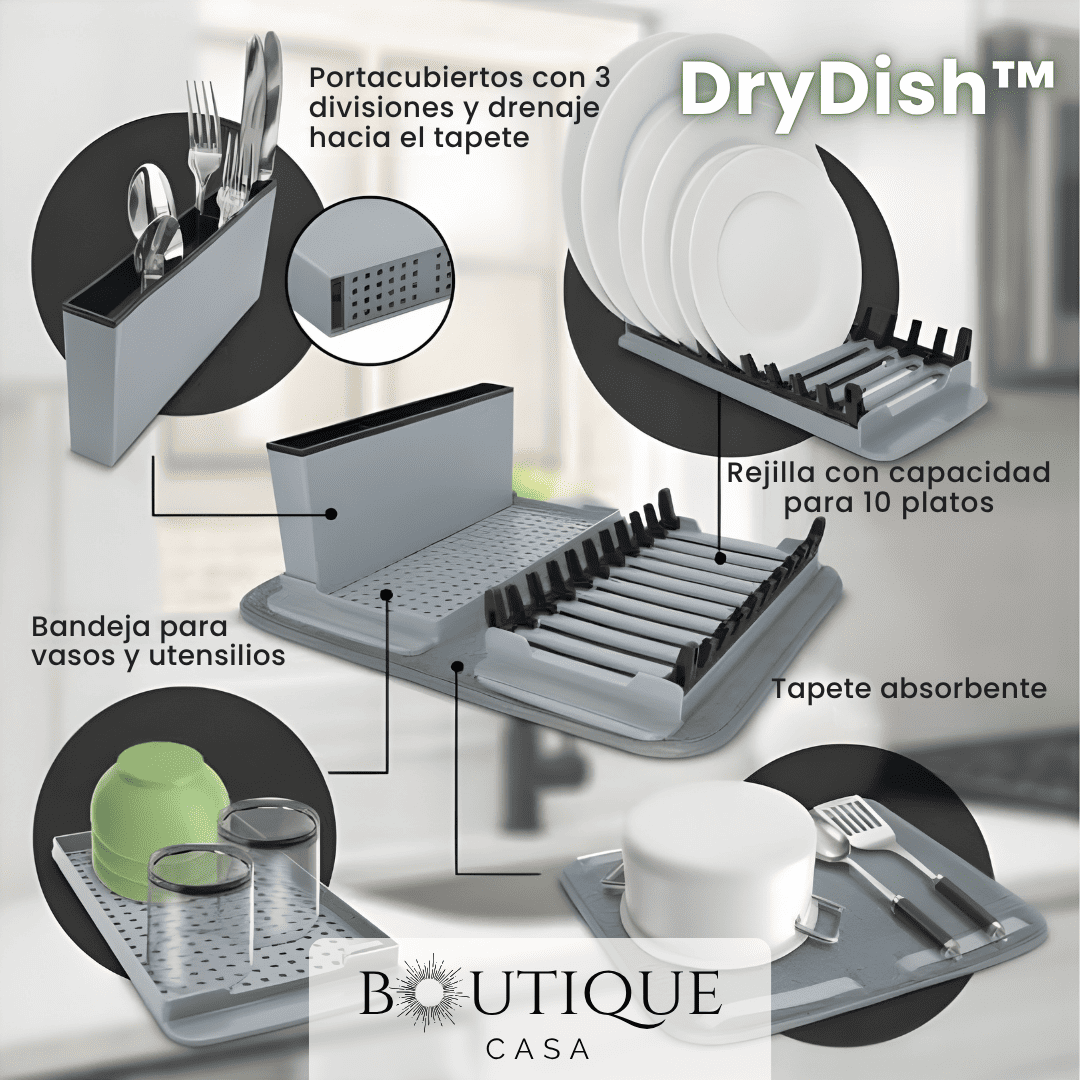 Escurridor Loza con Base Recolector | DryDish™