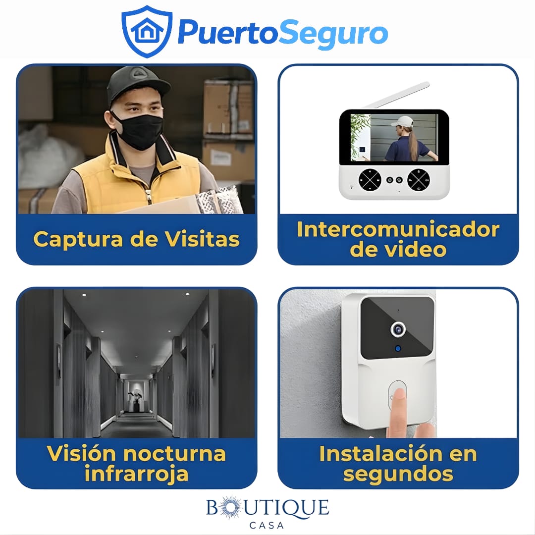 Videotimbre Inalámbrico Inteligente | PuertoSeguro™