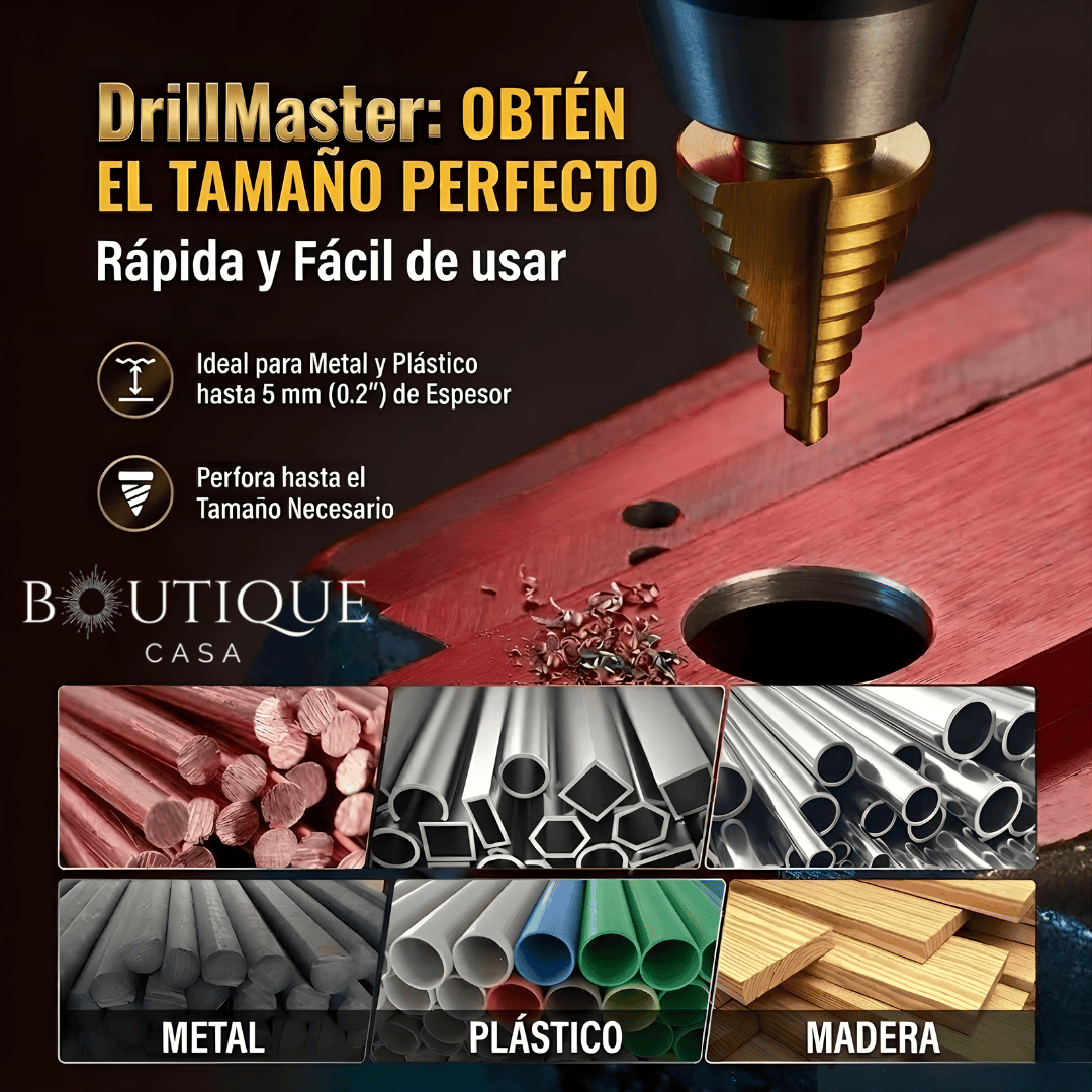 Kit 5 Brocas Escalonadas de Titanio | DrillMaster™