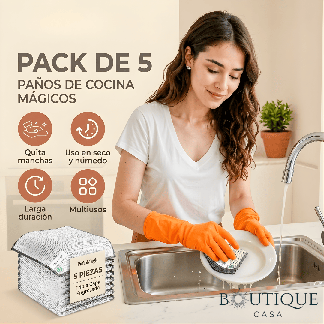 Pack de 5 paños metálicos multiuso | PañoMagic™