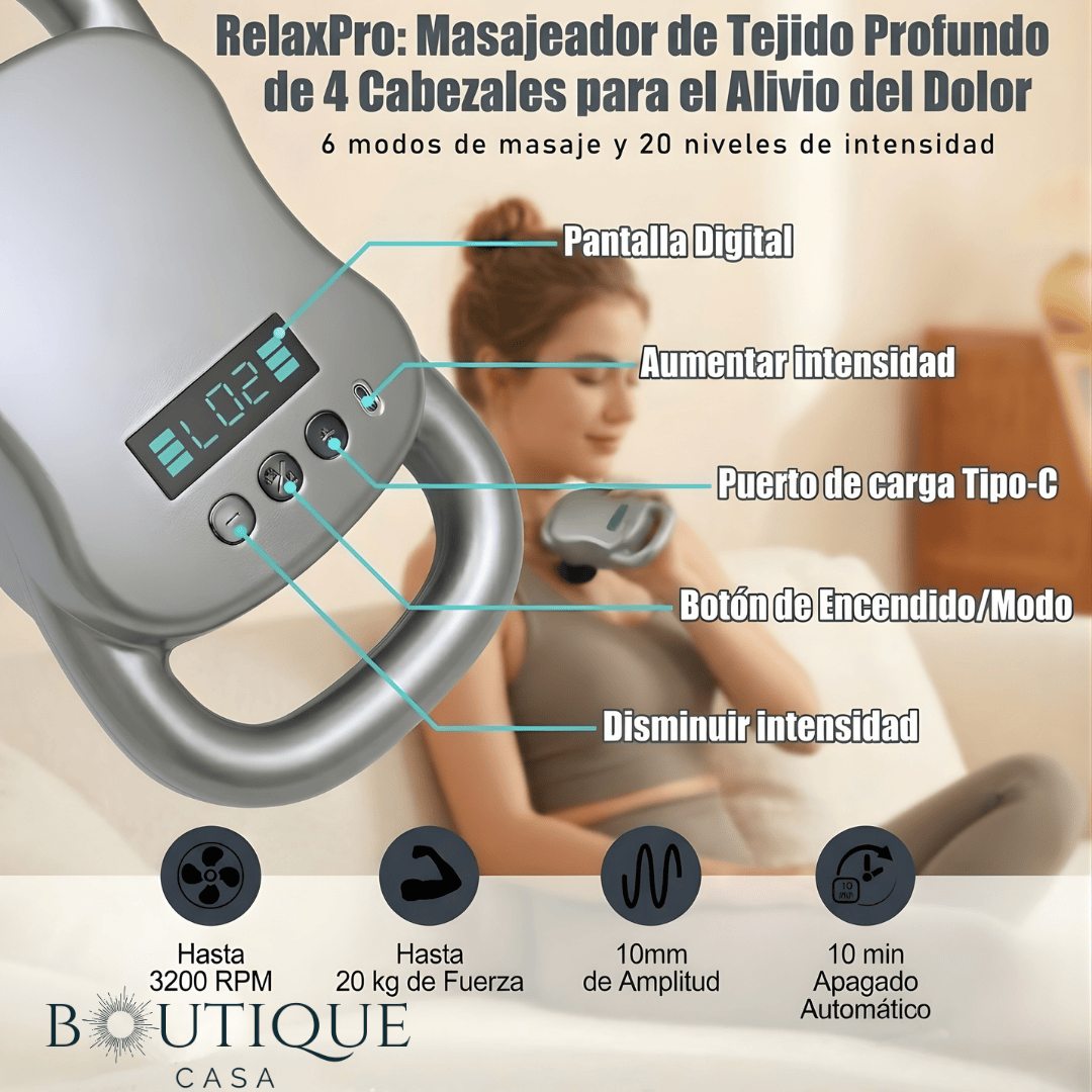 Masajeador Eléctrico de Percusión | RelaxPro™