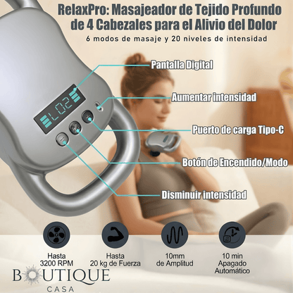 Masajeador Eléctrico de Percusión | RelaxPro™