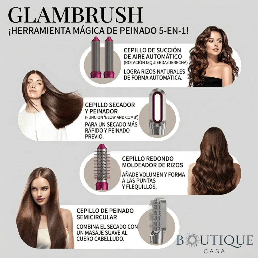 Cepillo Secador 5 en 1 | GlamBrush™