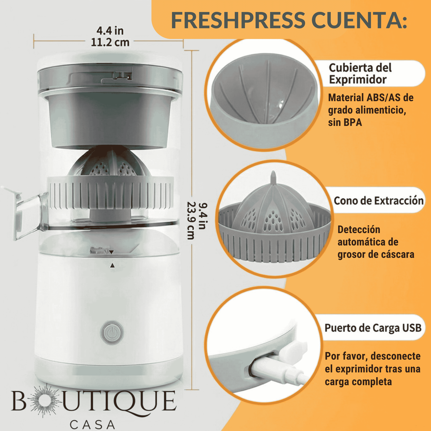 Exprimidor de Frutas Portátil | FreshPress™