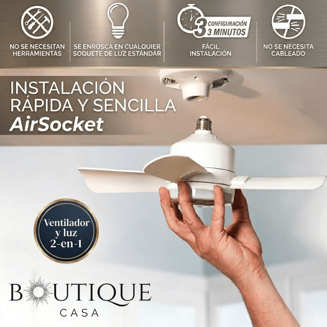 Ventilador de Techo con Luz LED | AirSocket™
