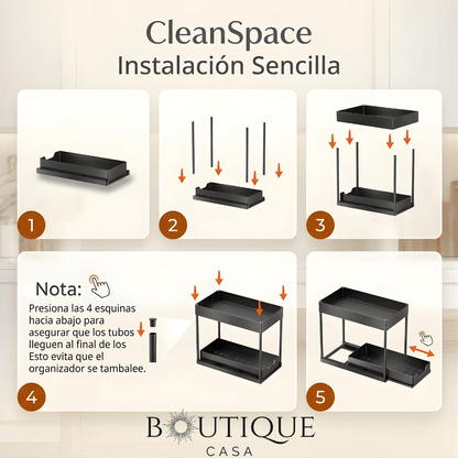 Estante Ajustable de Doble Nivel | CleanSpace™