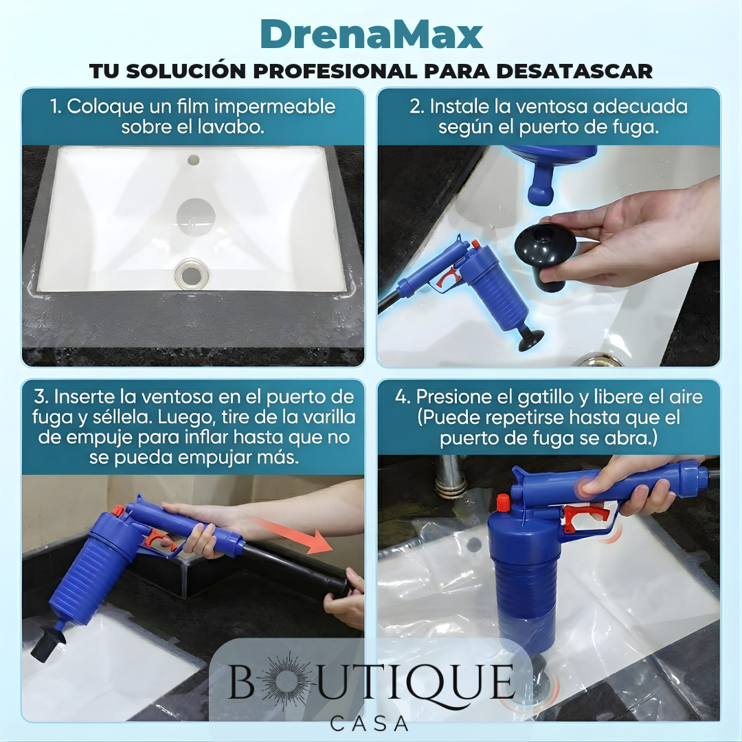 Pistola Destapa Cañerías a Presión | DrenaMax™