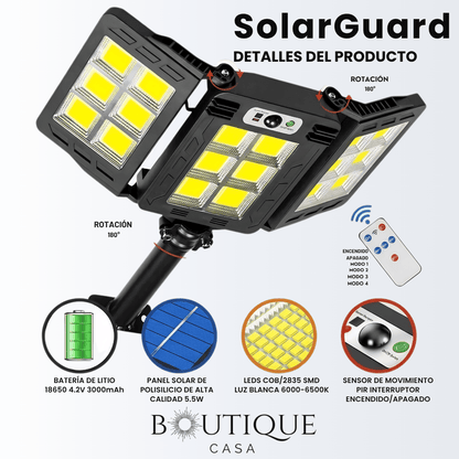 Lámpara Solar con Sensor | SolarGuard™