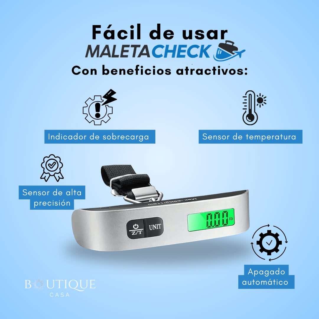 Báscula portátil para viajeros | MaletaCheck™