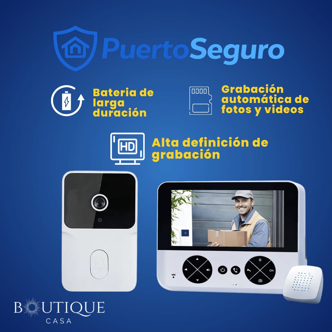 Videotimbre Inalámbrico Inteligente | PuertoSeguro™