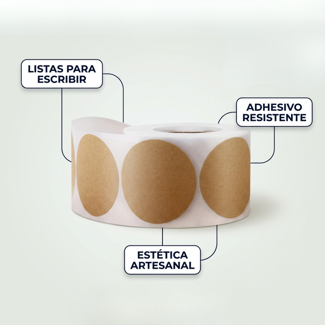 Pack 2 Mini Tijeras de Costura Forma Aguja + 2 Etiquetas Adhesivas Redondas Kraft